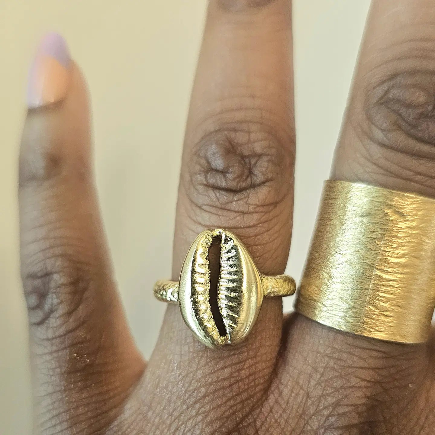 Lucky Golden Cowrie Ring